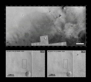 Copyright: Main image: NASA/JPL-Caltech/MSSS, Arizona State University; inserts: NASA/JPL-Caltech/MSSS