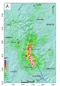 Terremoto Italia centrale linea di faglia