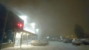 L'intensa nevicata con "scaccianeve basso" nell'area di San Pietroburgo