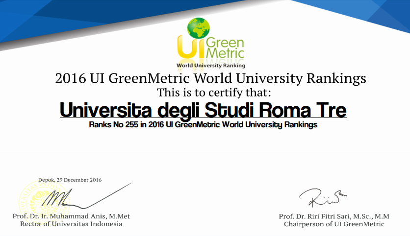 roma tre università green