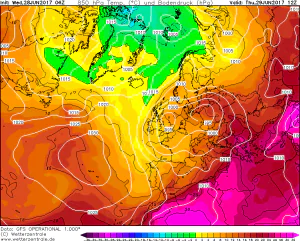 Mappa GFS per Giovedì 29 Giugno