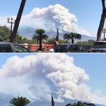Incendi, il Vesuvio in fiamme: il fumo sovrasta il Golfo Napoli, “sembra un’eruzione” [GALLERY]
