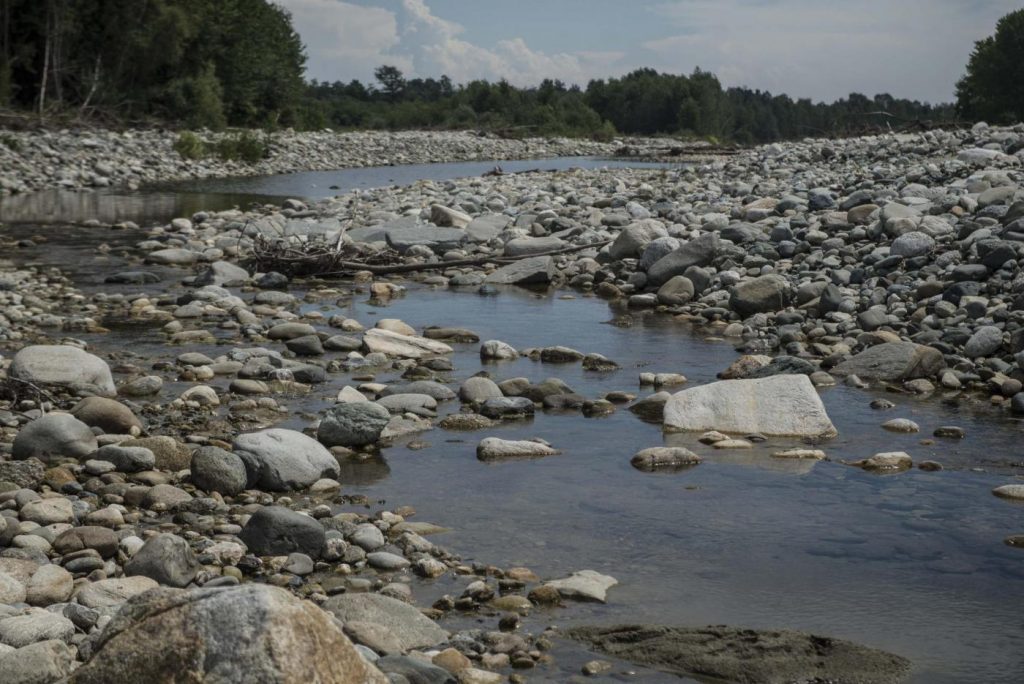 Siccità in Piemonte fiume Pò e affluenti in secca
