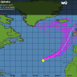 Ophelia si rafforza e diventa un uragano di 1ª categoria: si dirige verso l’Europa [MAPPE]