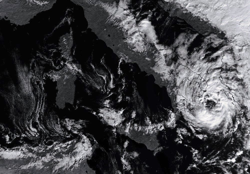 Uragano Mediterraneo Numa mar Ionio