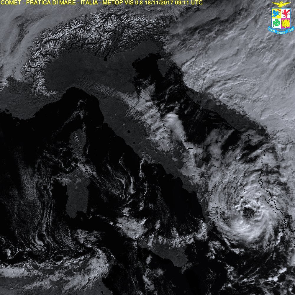 Uragano Mediterraneo Numa mar Ionio