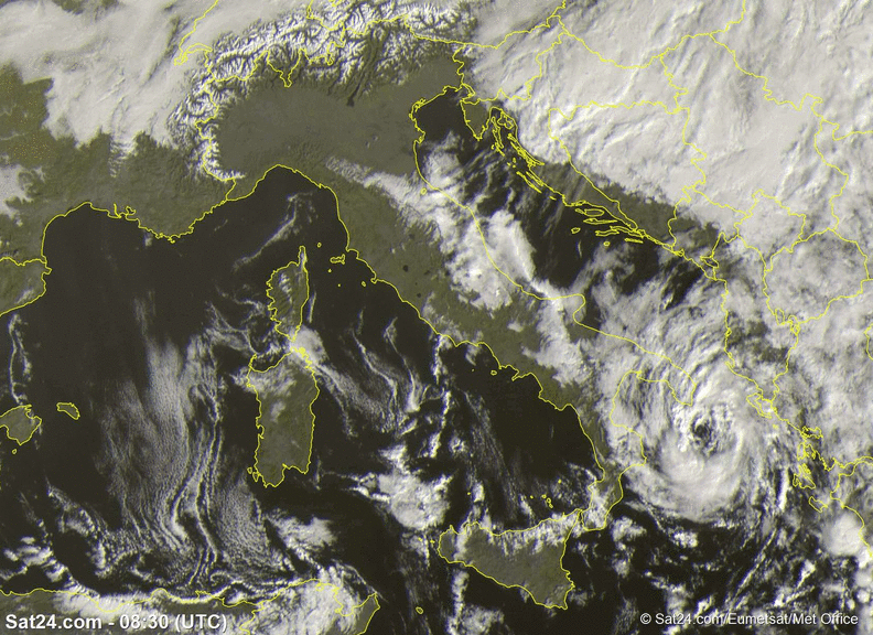 Uragano Mediterraneo Numa mar Ionio
