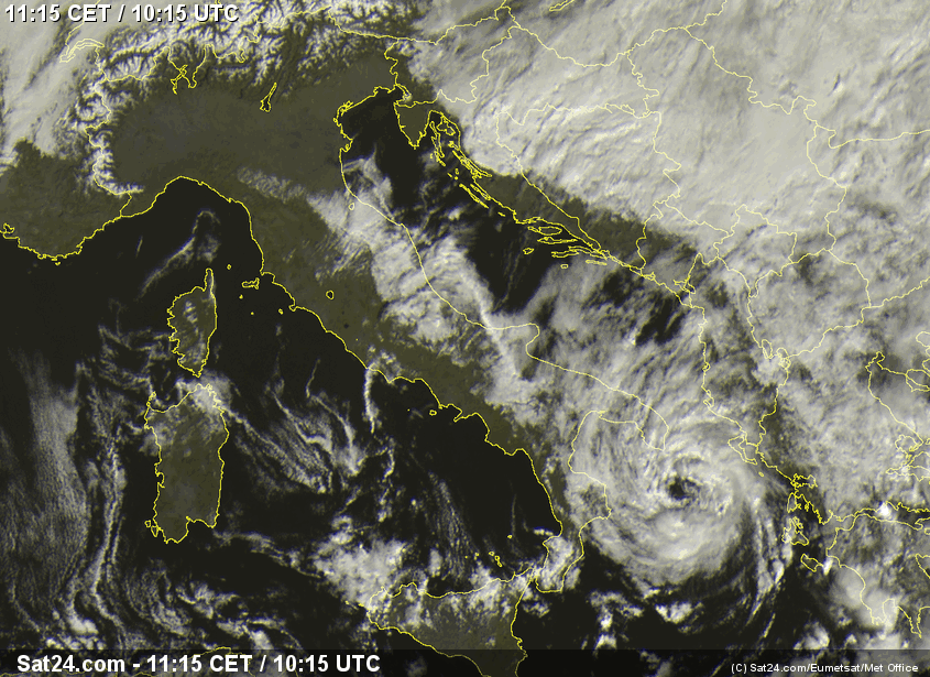 Uragano Mediterraneo Numa mar Ionio