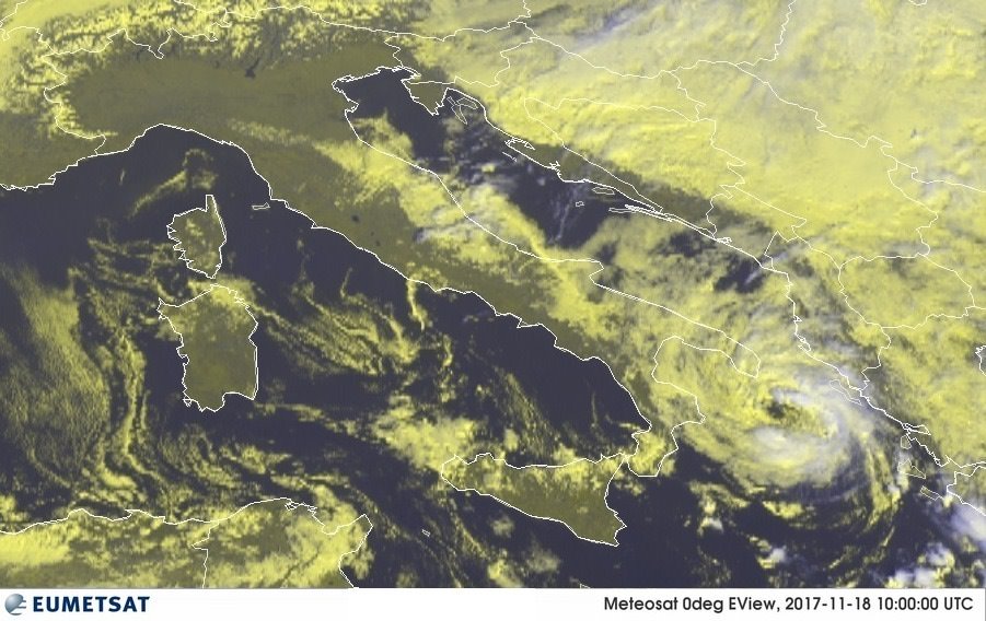 Uragano Mediterraneo Numa mar Ionio