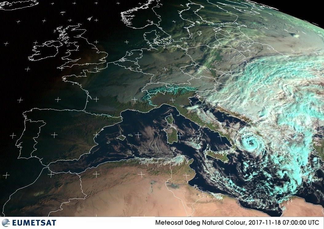 Uragano Mediterraneo Numa mar Ionio