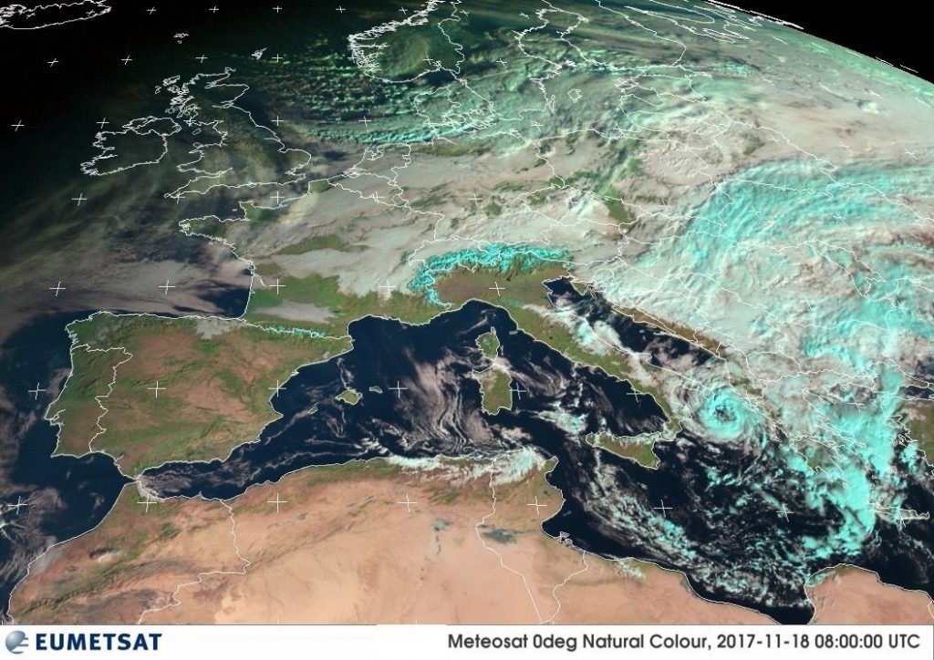 Uragano Mediterraneo Numa mar Ionio