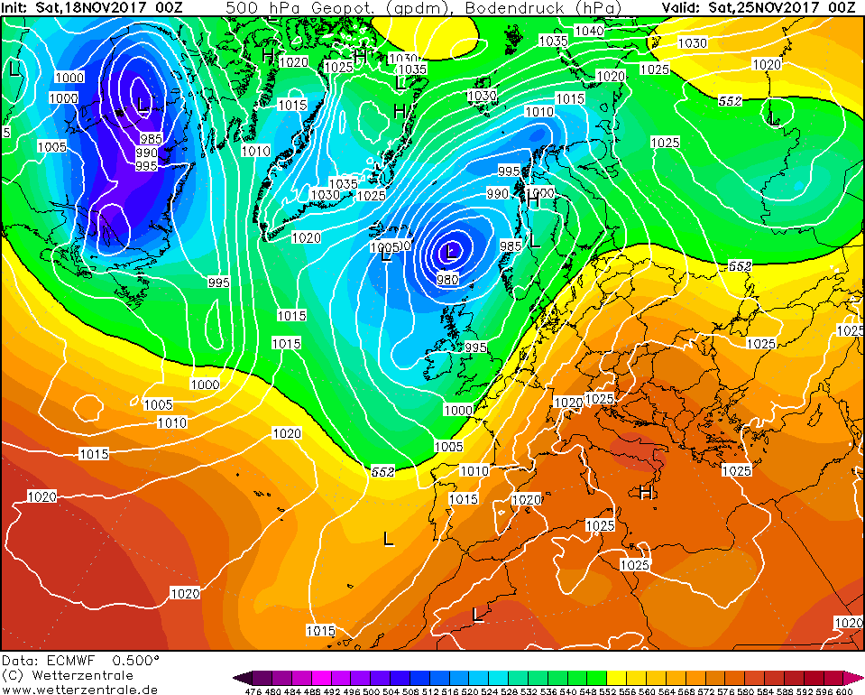 Previsioni Meteo Novembre Italia Anticiclone mappe modello ecmwf