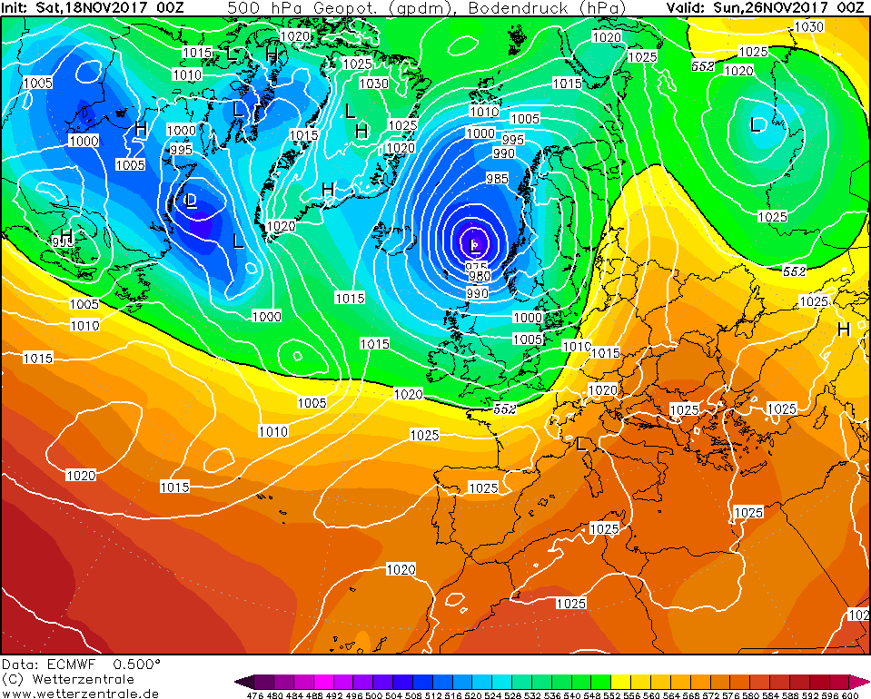 Previsioni Meteo Novembre Italia Anticiclone mappe modello ecmwf