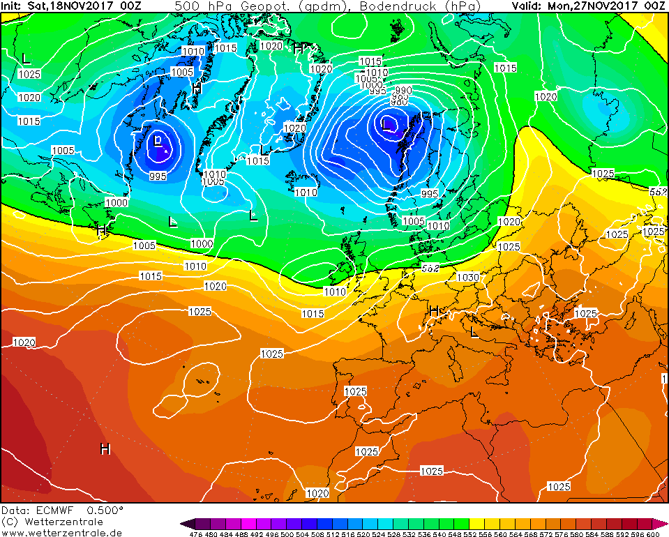 Previsioni Meteo Novembre Italia Anticiclone mappe modello ecmwf