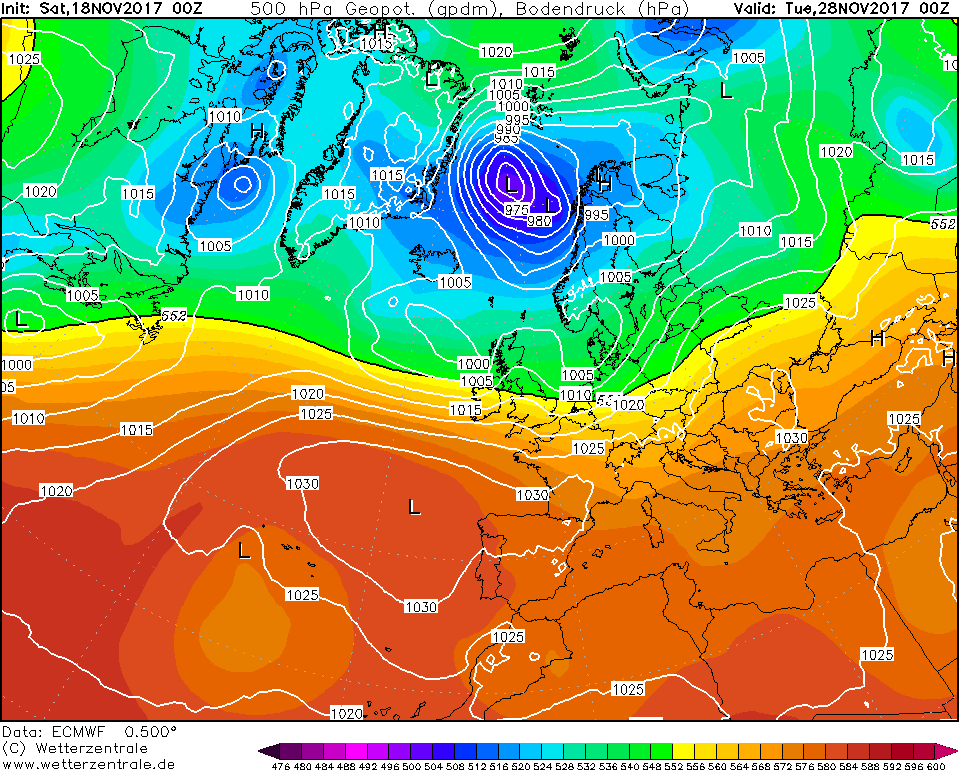 Previsioni Meteo Novembre Italia Anticiclone mappe modello ecmwf