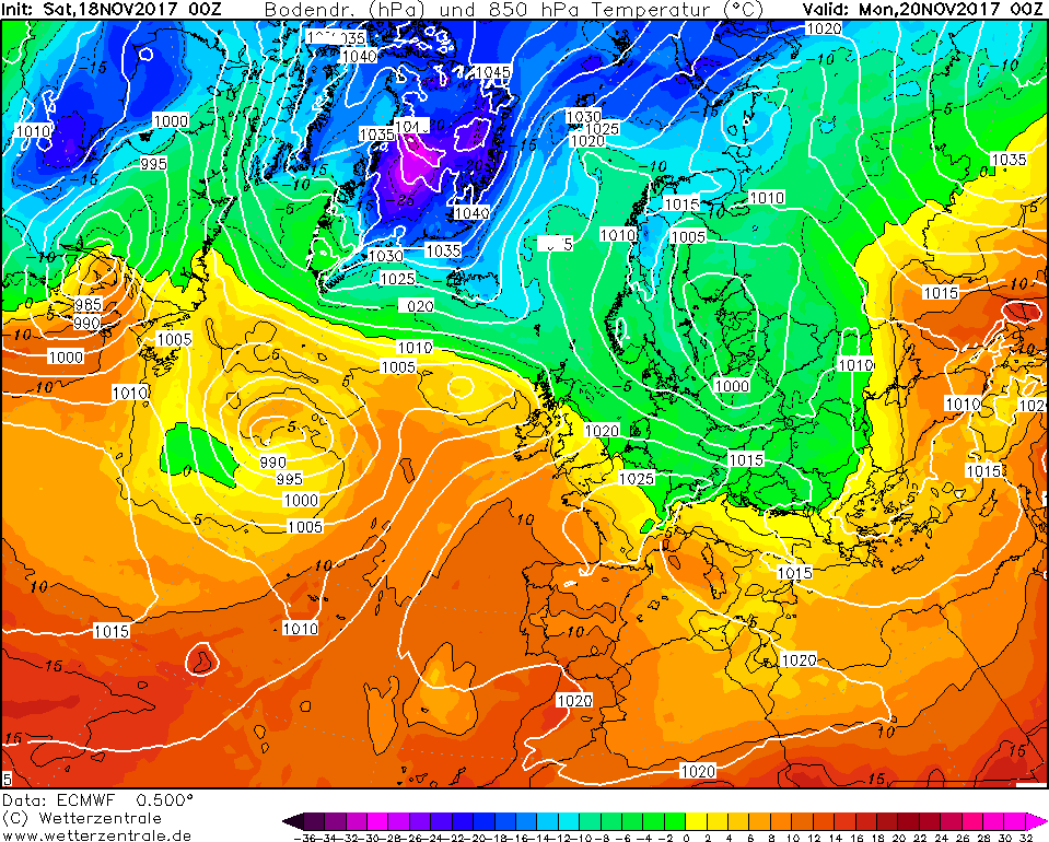 Previsioni Meteo Novembre Italia Anticiclone mappe modello ecmwf