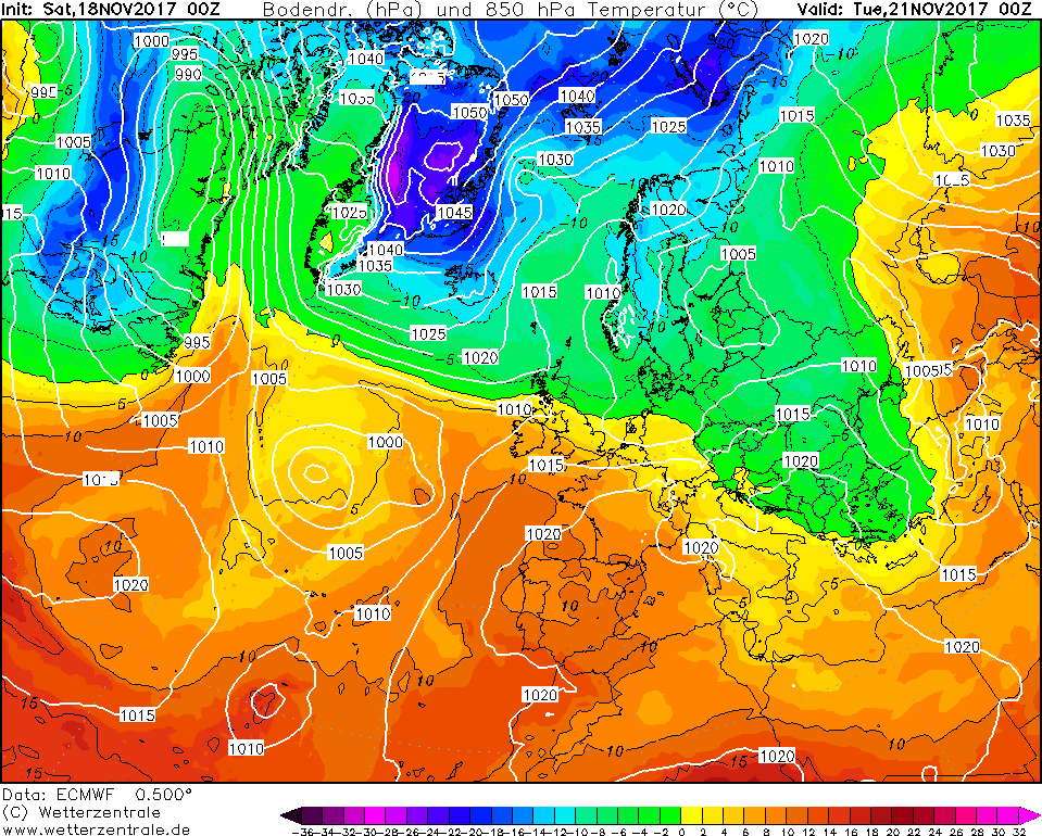 Previsioni Meteo Novembre Italia Anticiclone mappe modello ecmwf