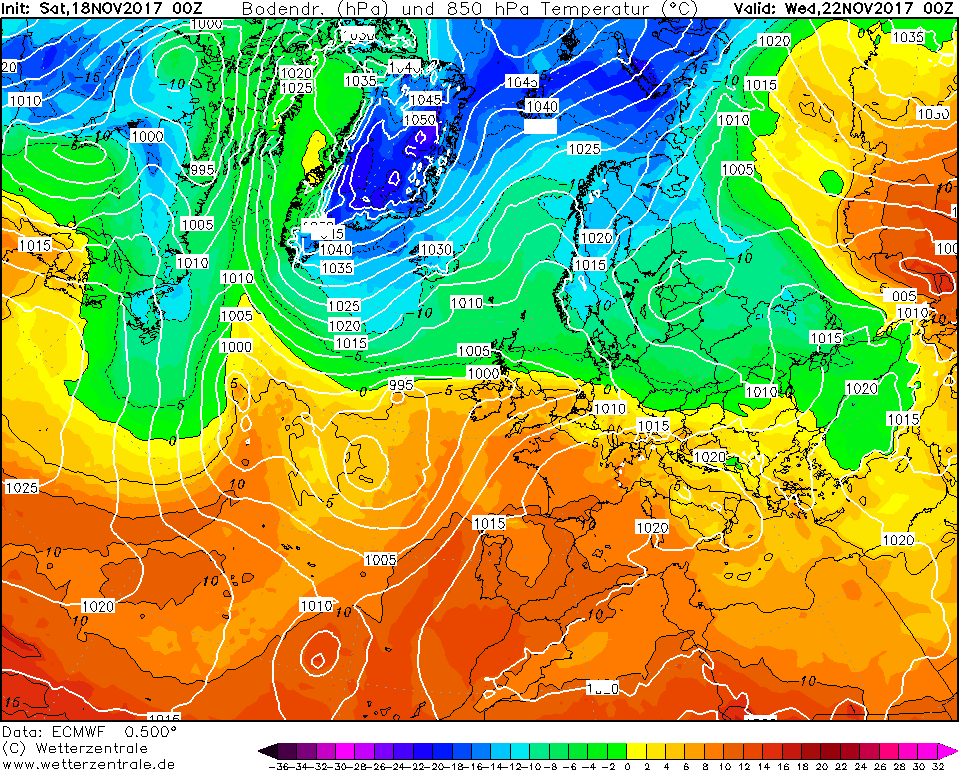 Previsioni Meteo Novembre Italia Anticiclone mappe modello ecmwf