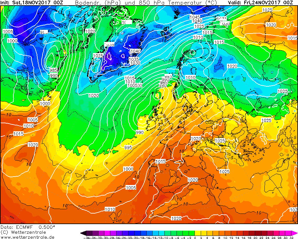 Previsioni Meteo Novembre Italia Anticiclone mappe modello ecmwf