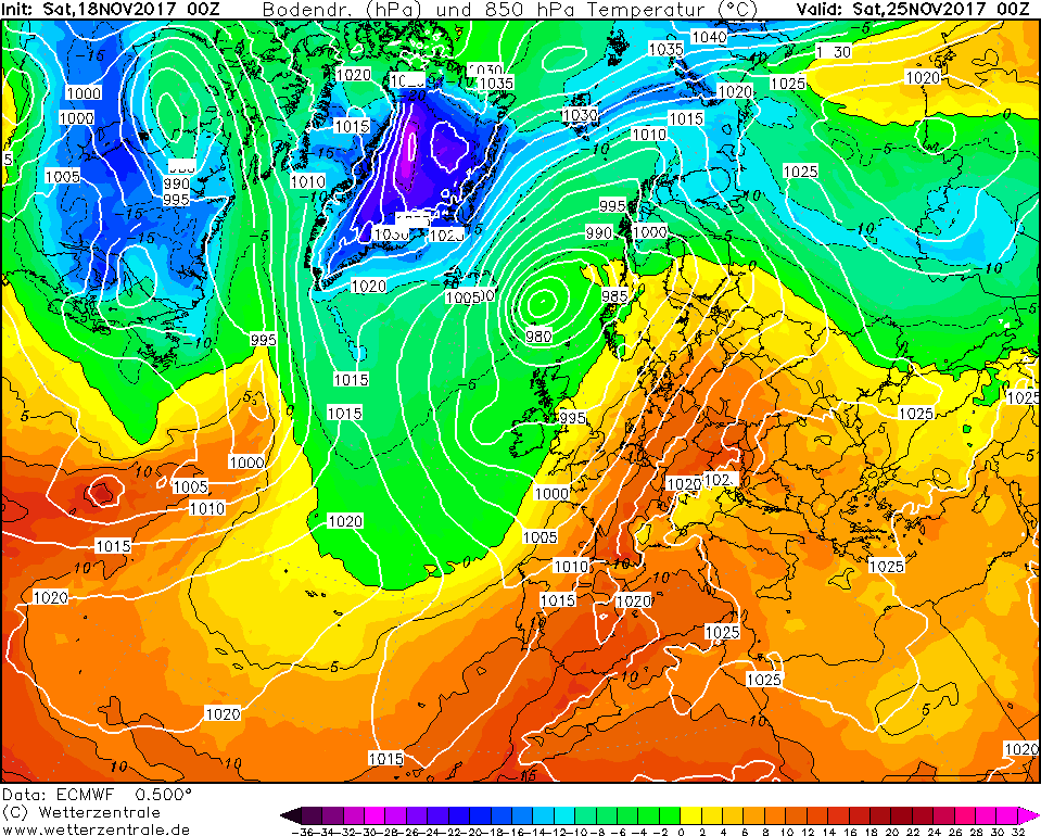 Previsioni Meteo Novembre Italia Anticiclone mappe modello ecmwf