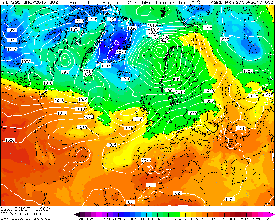 Previsioni Meteo Novembre Italia Anticiclone mappe modello ecmwf