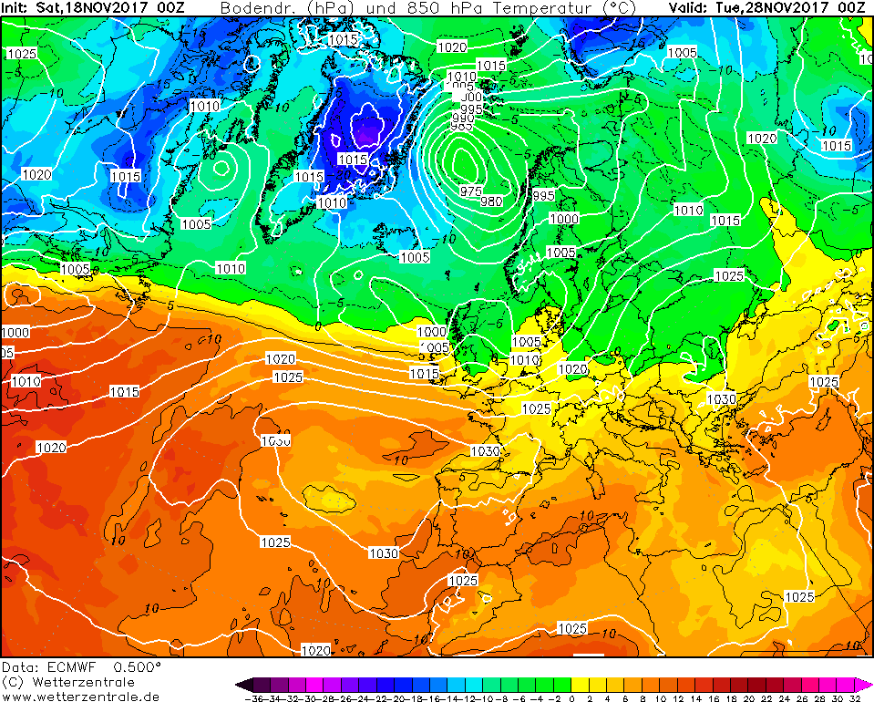 Previsioni Meteo Novembre Italia Anticiclone mappe modello ecmwf