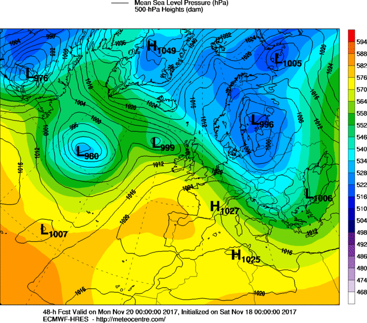 Previsioni Meteo Novembre Italia Anticiclone mappe modello ecmwf