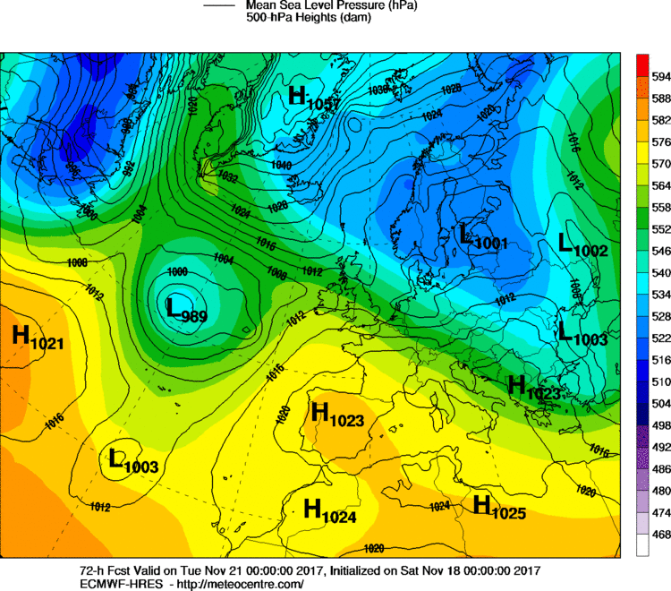 Previsioni Meteo Novembre Italia Anticiclone mappe modello ecmwf