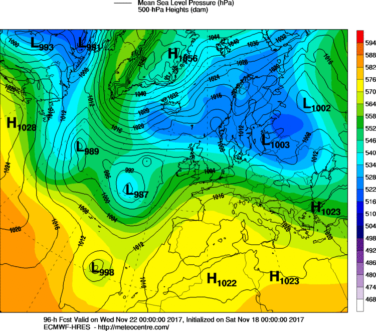 Previsioni Meteo Novembre Italia Anticiclone mappe modello ecmwf