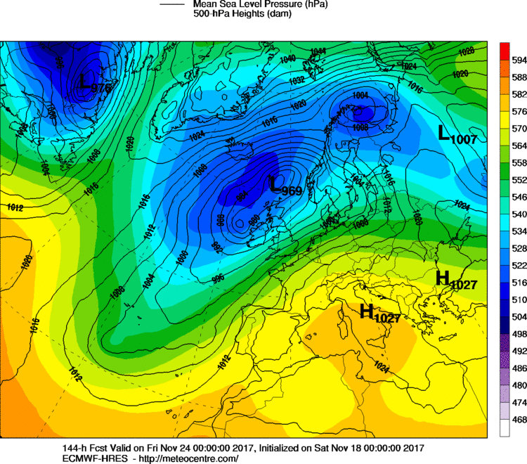 Previsioni Meteo Novembre Italia Anticiclone mappe modello ecmwf