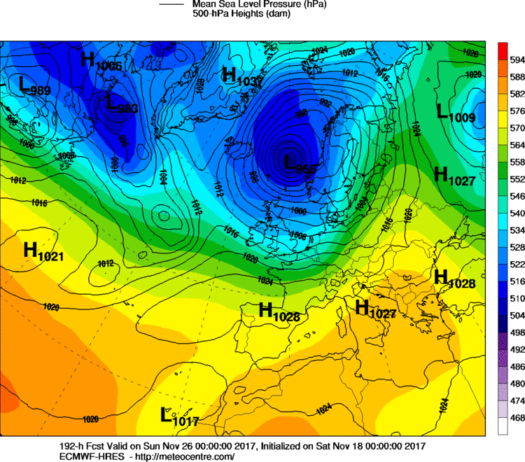 Previsioni Meteo Novembre Italia Anticiclone mappe modello ecmwf