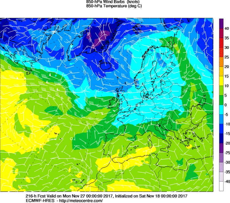 Previsioni Meteo Novembre Italia Anticiclone mappe modello ecmwf