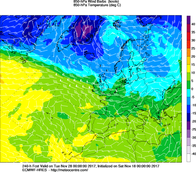 Previsioni Meteo Novembre Italia Anticiclone mappe modello ecmwf