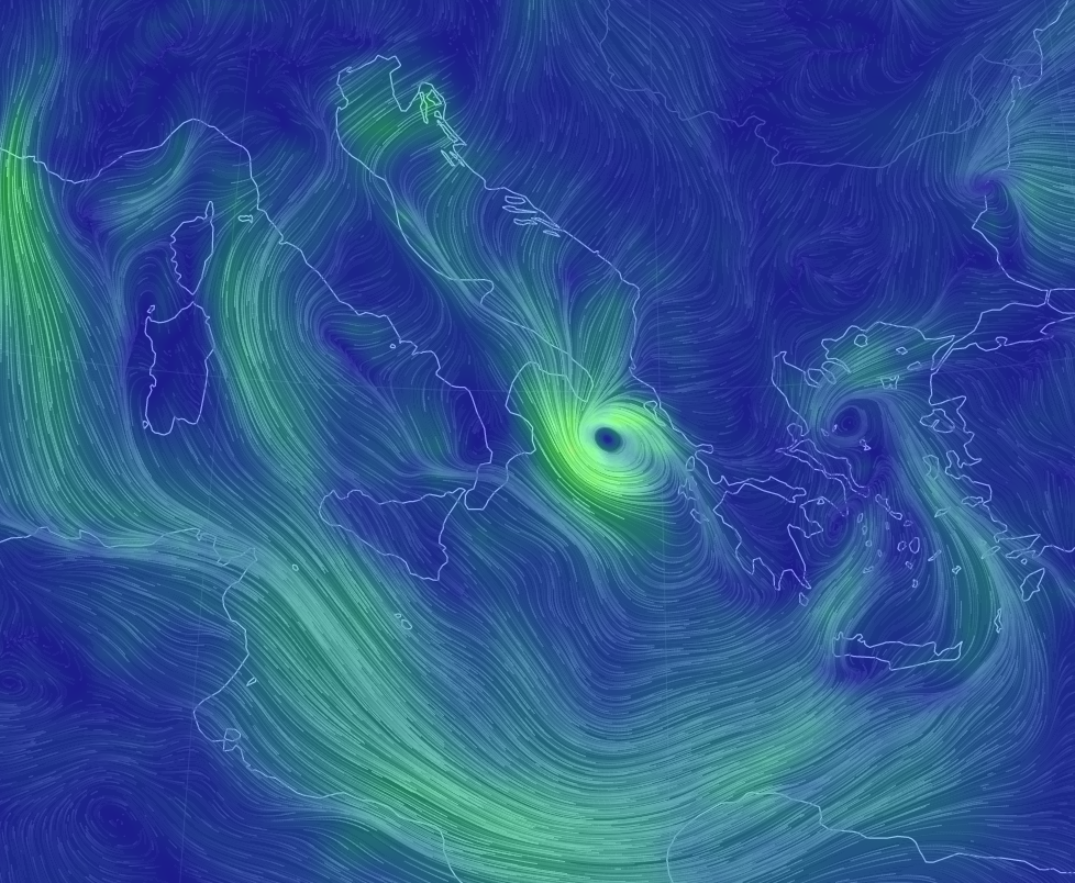 Uragano Mediterraneo Numa mar Ionio