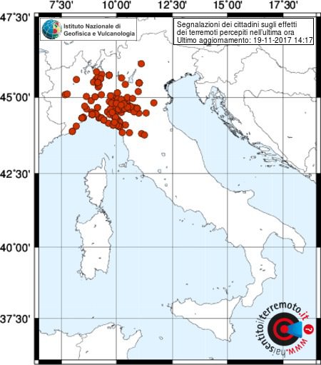 terremoto oggi nord italia