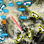 Allerta Meteo, l’irruzione fredda innesca un Ciclone intorno a Corsica e Sardegna: pericolosissima squall-line sul Tirreno [LIVE]