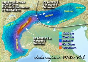 allerta meteo epifania neve alpi