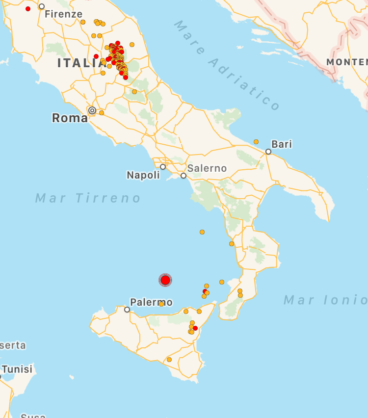 terremoto isole Eolie