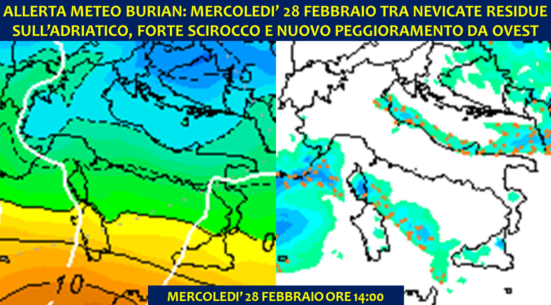 Allerta Meteo Burian Mercoledì 28 Febbraio