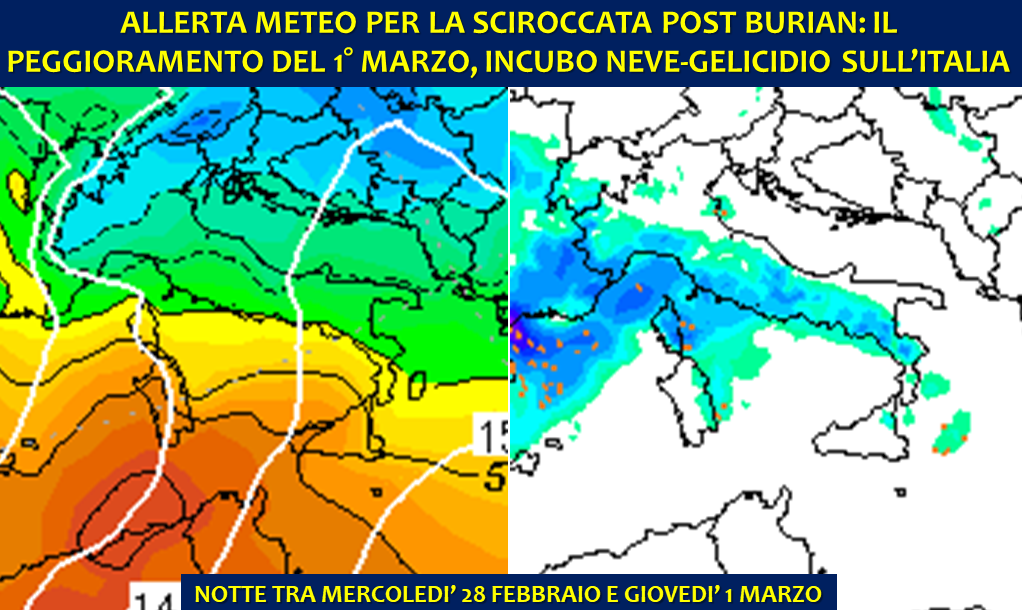 Allerta Meteo Sciroccata post Burian