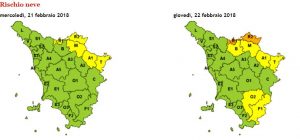 Allerta Meteo Toscana 21 febbraio 2018