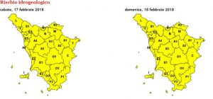 Allerta Meteo Toscana 17 febbraio 2018