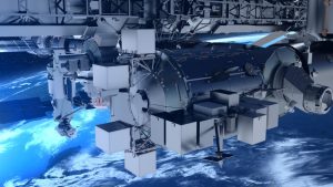Le piattaforme Bartolomeo all'esterno del modulo Columbus