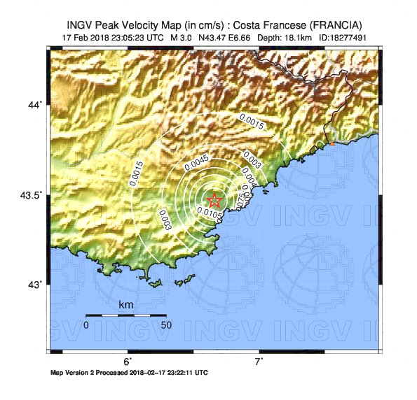 Terremoto Francia Liguria