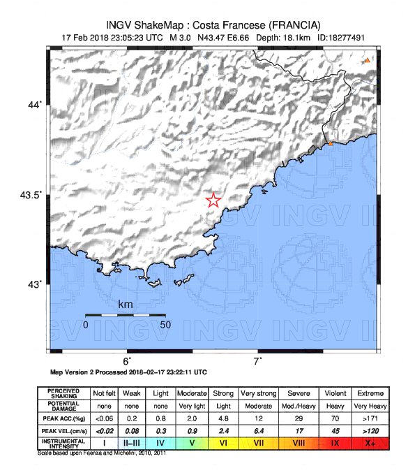 Terremoto Francia Liguria