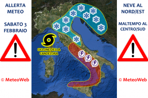allerta meteo italia 3 febbraio 2018