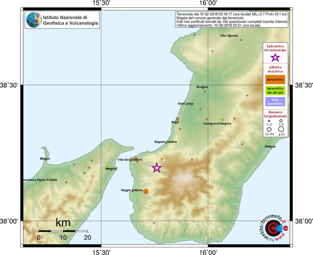 terremoto Sicilia Calabria