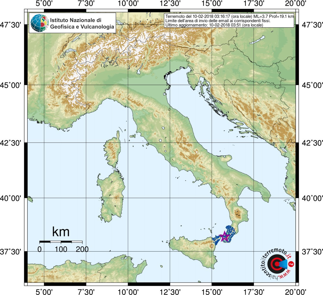 terremoto Sicilia Calabria