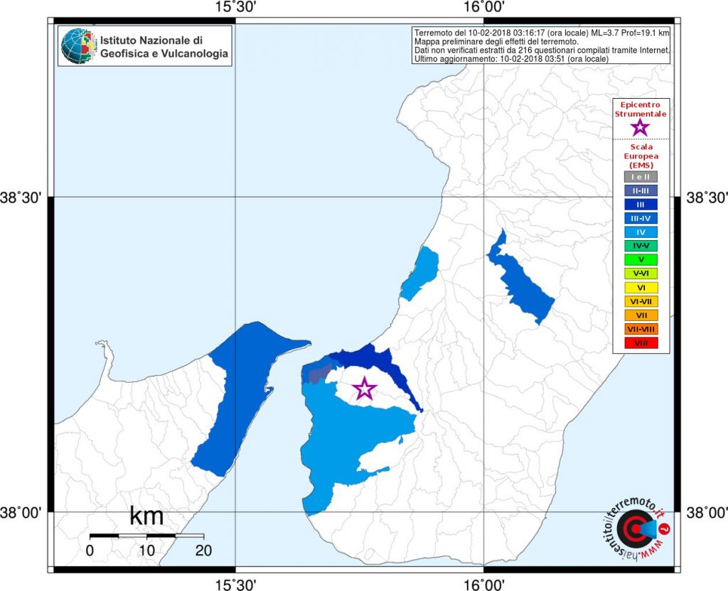 terremoto Sicilia Calabria