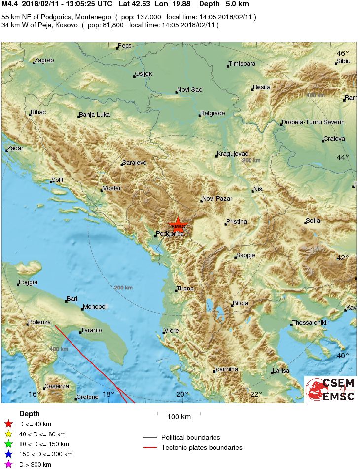 terremoto montenegro